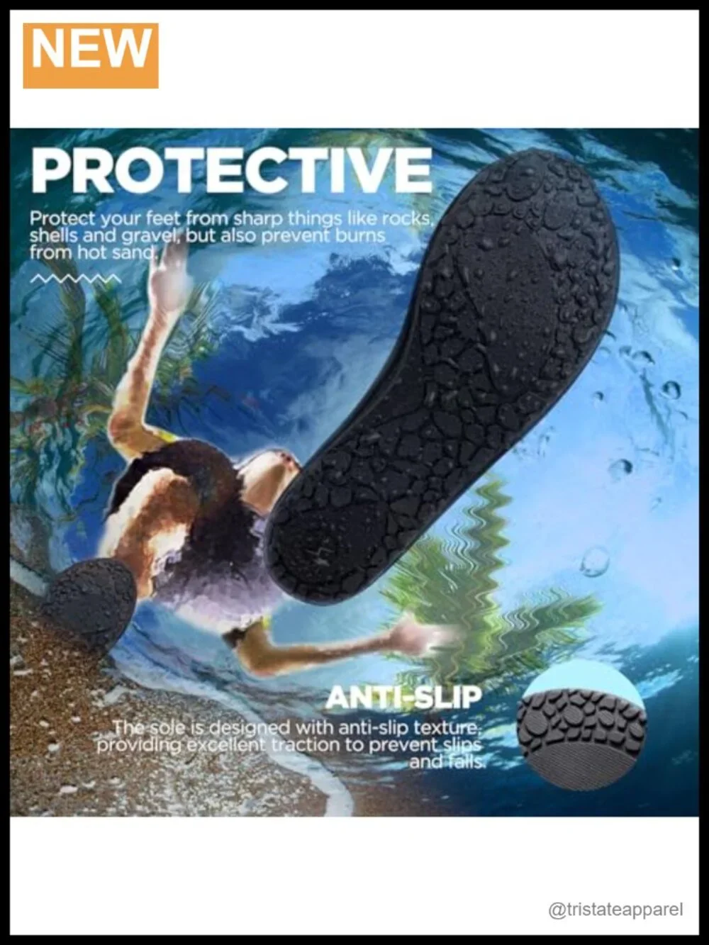 Water Shoes - Unisex Swim Aqua Socks Quick-Dry Breathable Mesh Rubber Sole